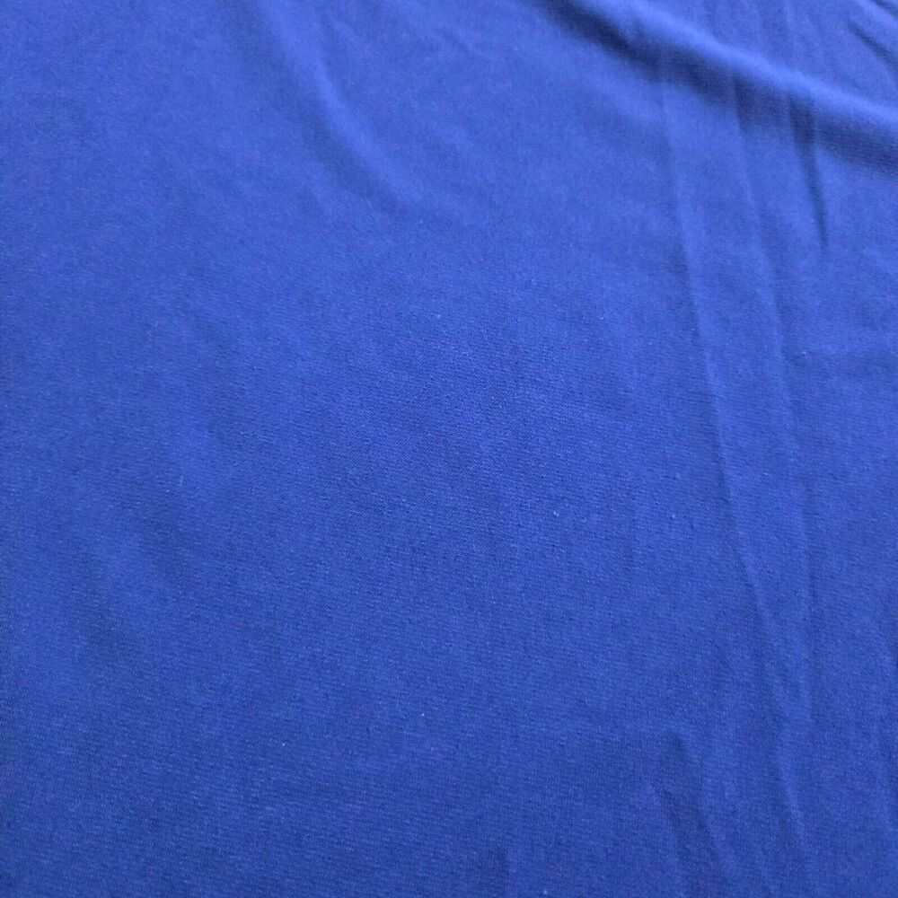 Susan Graver M Liquid Knit Split V-Neck 3/4 Sleeve Royal Blue Blouse - Picture 8 of 8